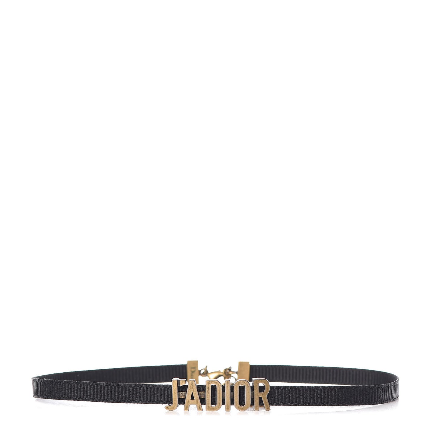 Grosgrain Ribbon J'Adior Logo Choker Necklace Black