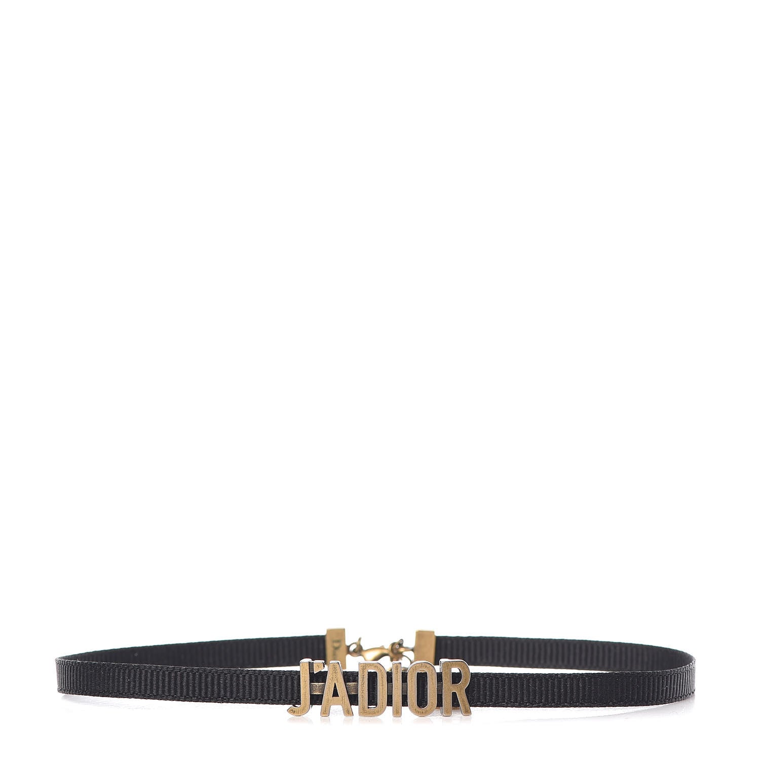 Christian Dior Grosgrain Ribbon J'Adior Logo Choker Necklace Black 1 of 5