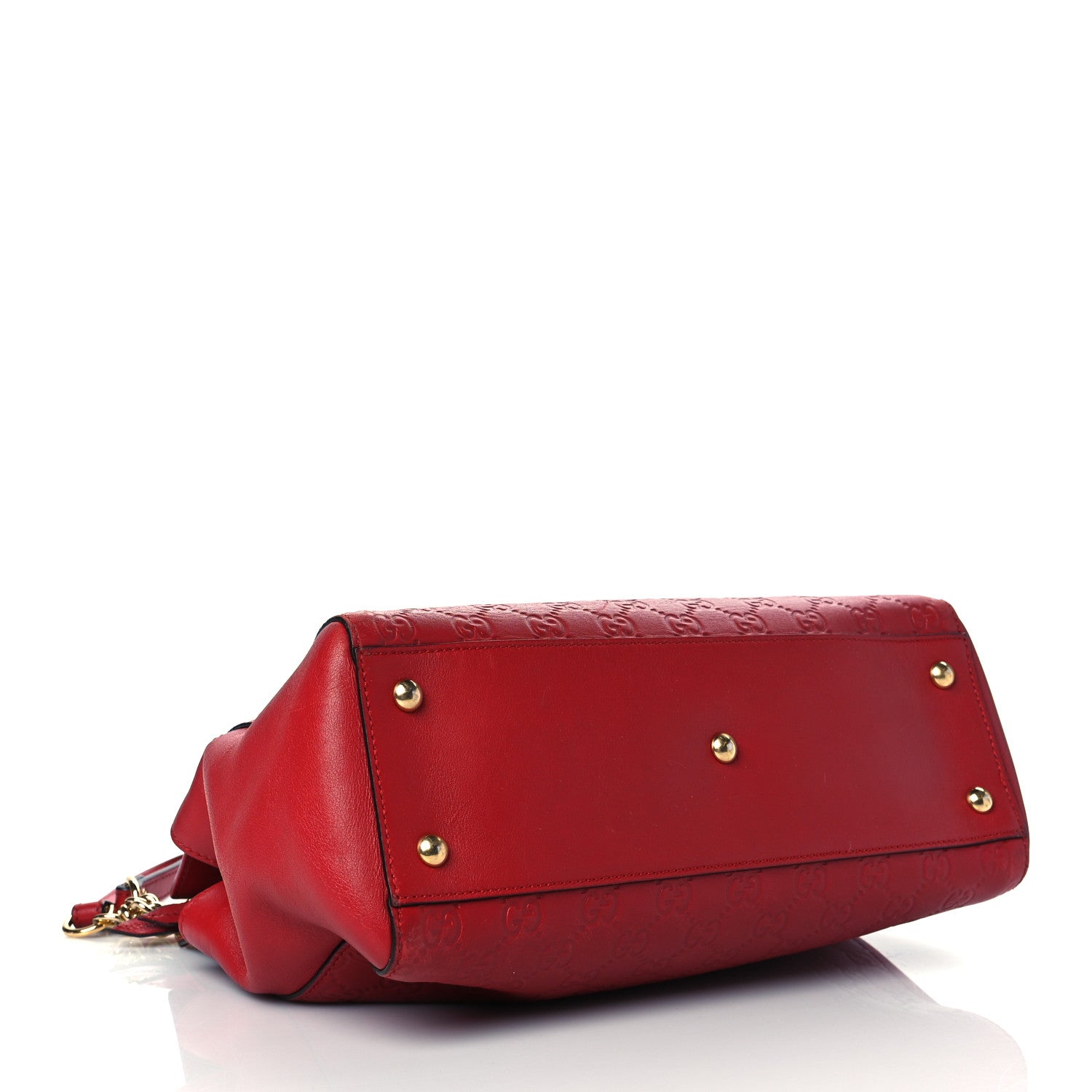 Gucci Guccissima Signature Medium Shoulder Tote Bag Red 4 of 15