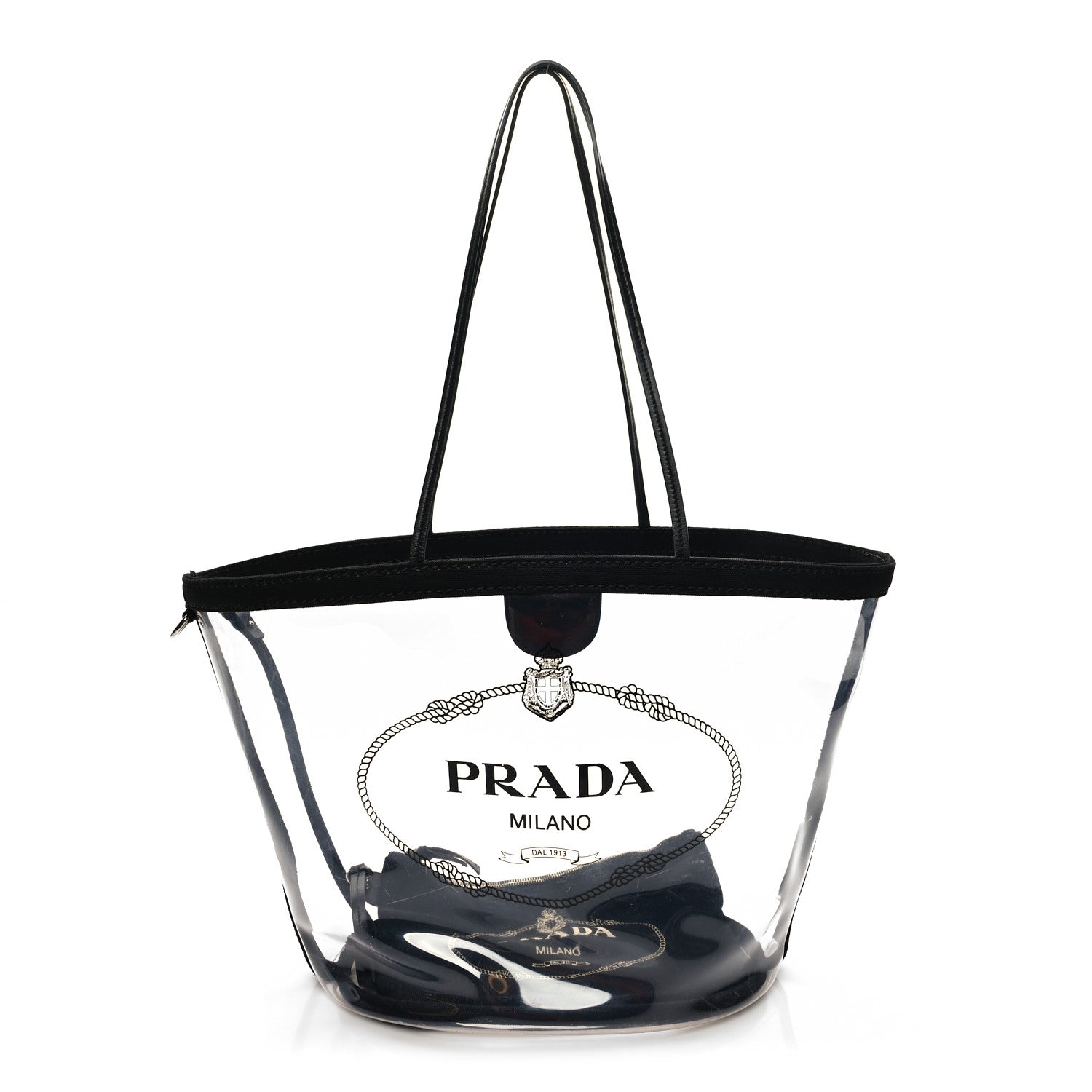 Prada PVC Canapa Tote Black 3 of 12