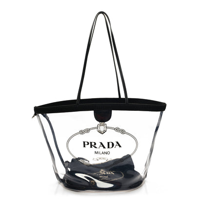 Prada PVC Canapa Tote Black 3 of 12