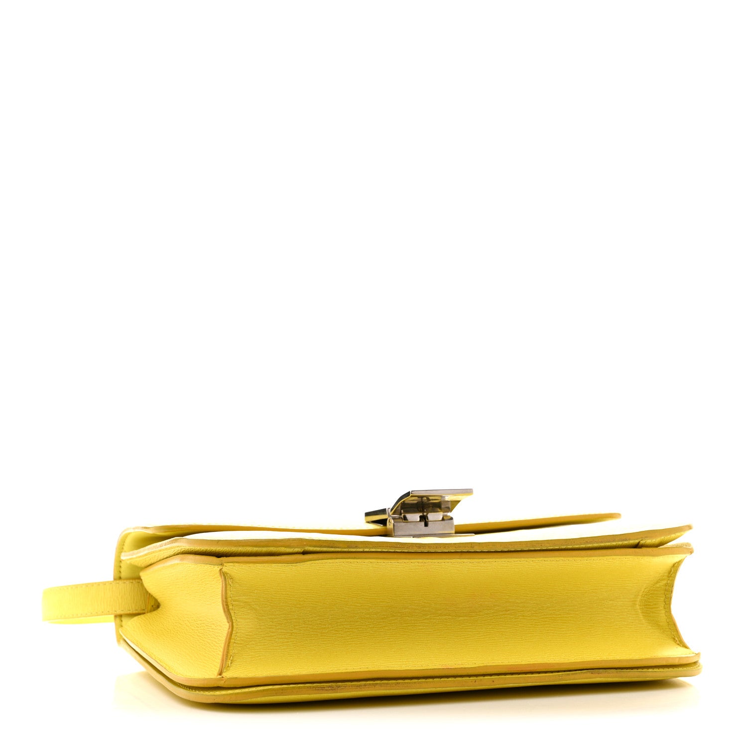 Celine Liege Calfskin Medium Classic Box Flap Bag Fluo Yellow 4 of 15