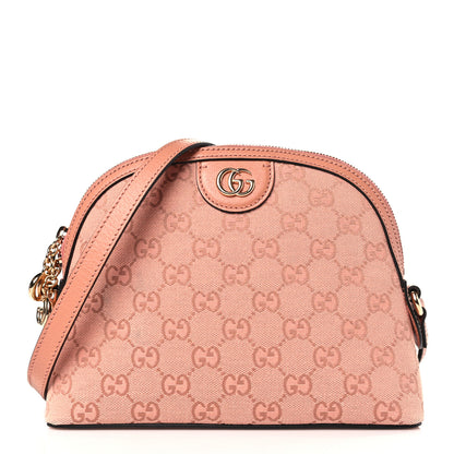 Gucci Monogram Textured Dollar Calfskin Small Ophidia Dome Shoulder Bag Cloche Rose Pink 1 of 8