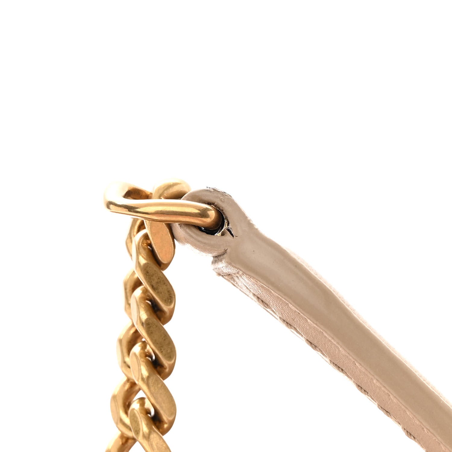 Saint Laurent Lambskin Quilted Small Loulou Puffer Monogram Chain Satchel Dark Beige 13 of 13