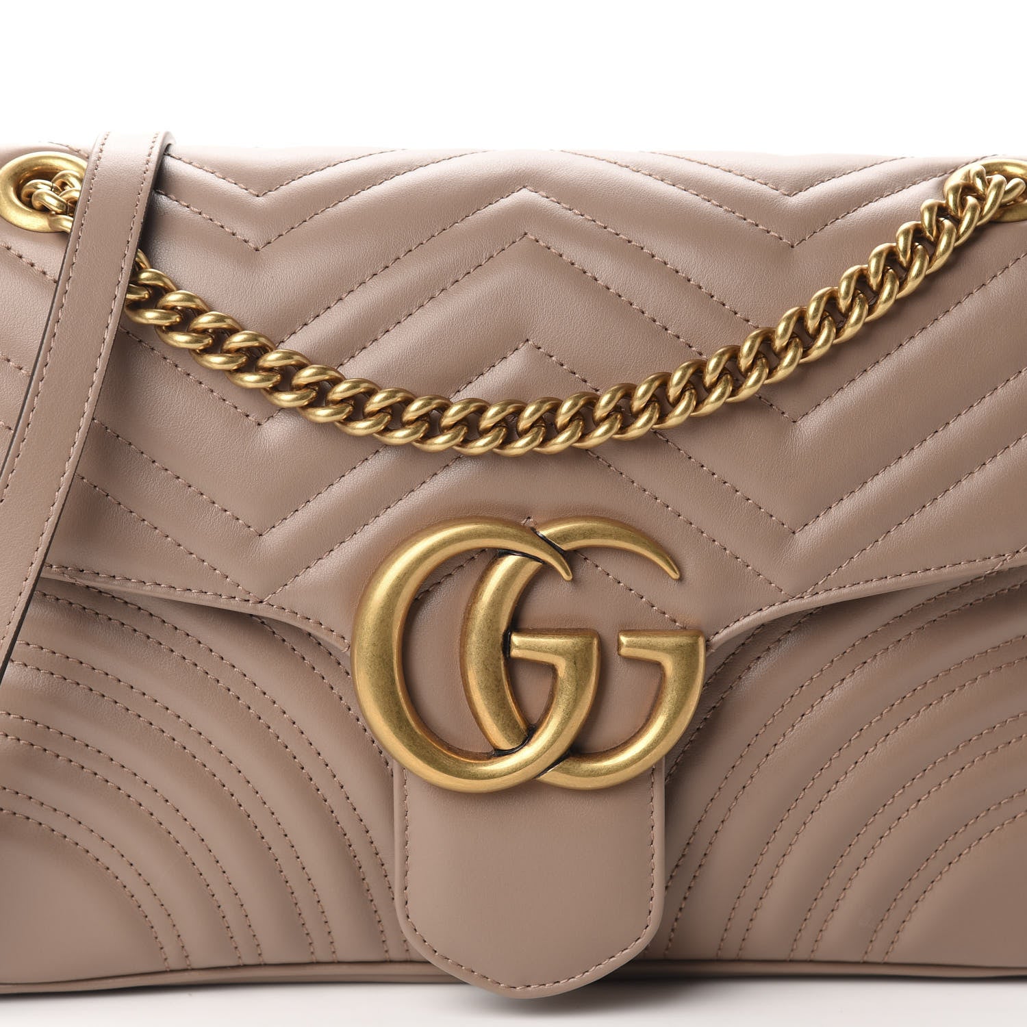 Gucci Calfskin Matelasse Medium GG Marmont Shoulder Bag Porcelain Rose 10 of 10