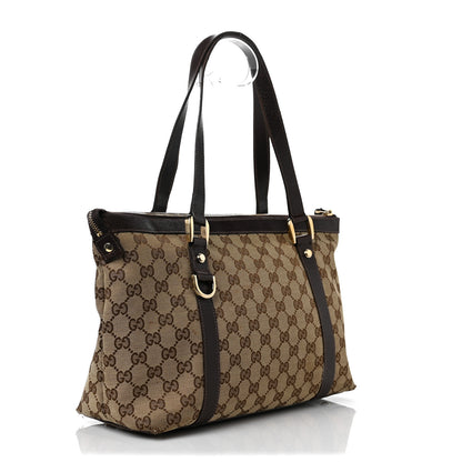 Gucci Monogram Medium Abbey Tote Dark Brown 3 of 14