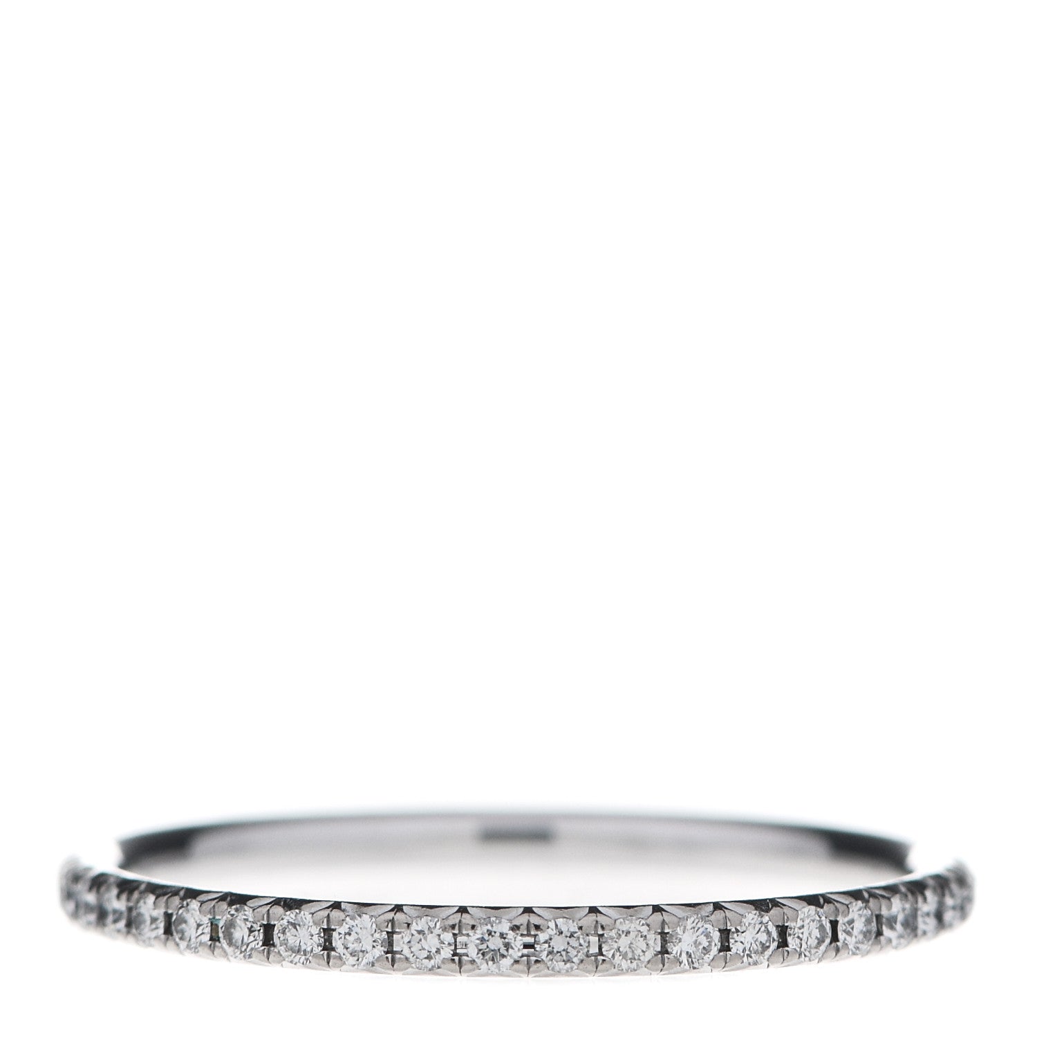 Tiffany 18K White Gold Diamond Metro Band Ring 53 6.5 3 of 5