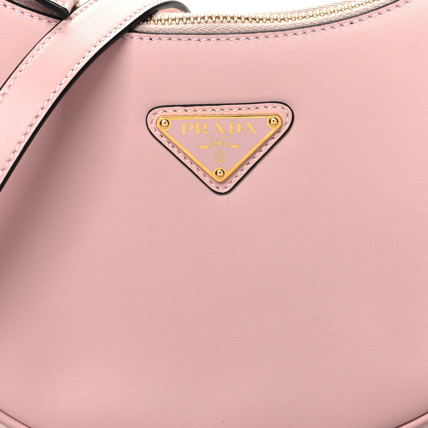 Soft Calfskin Arque Shoulder Bag Alabastro