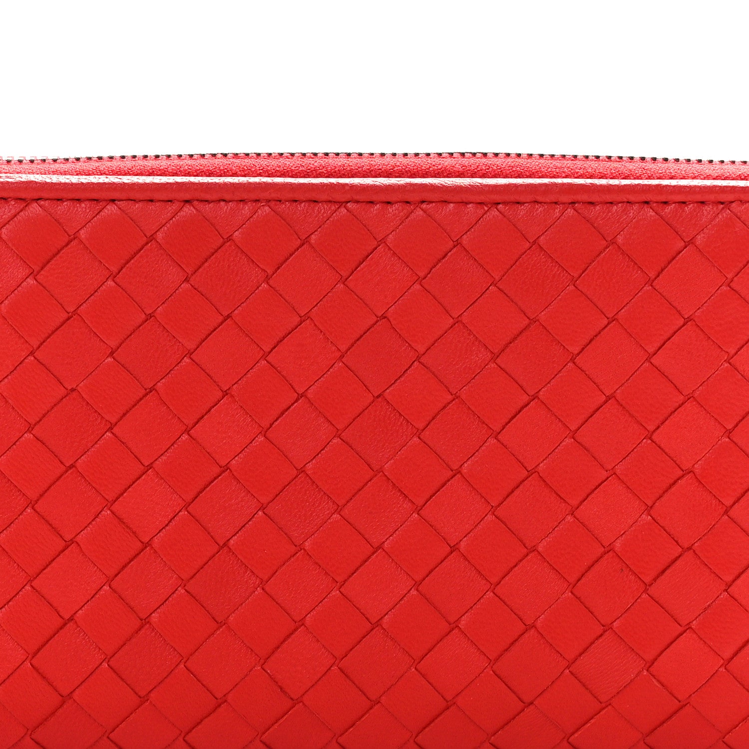 Bottega Veneta Nappa Intrecciato Wristlet Zip Wallet Red 10 of 12