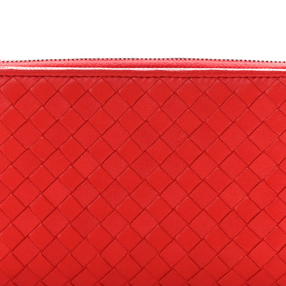 Bottega Veneta Nappa Intrecciato Wristlet Zip Wallet Red 10 of 12
