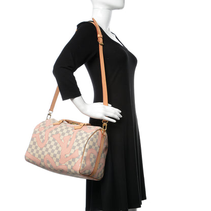 Louis Vuitton Damier Azur Tahitienne Speedy Bandouliere 30 Rose Ballerine 2 of 20