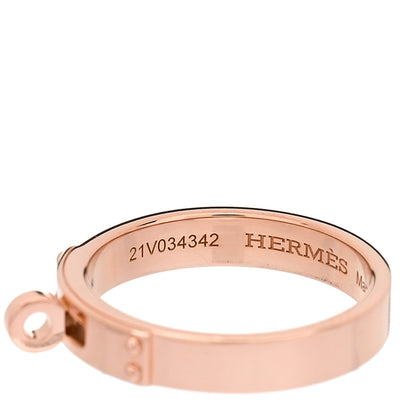 Hermes 18K Rose Gold TPM Kelly Ring 49 5 4 of 6