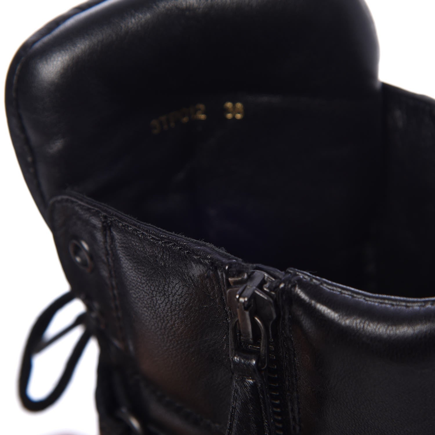 Prada Nappa Lace Up Ankle Boots 38 Black 11 of 13