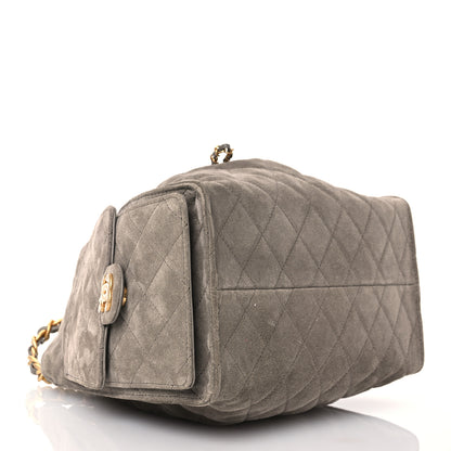 Chanel Suede Quilted Small Chanel 25 Handbag Grey 4 of 16
