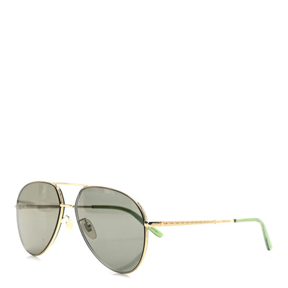 Gucci Metal Aviator Sunglasses GG0356S Green 1 of 8