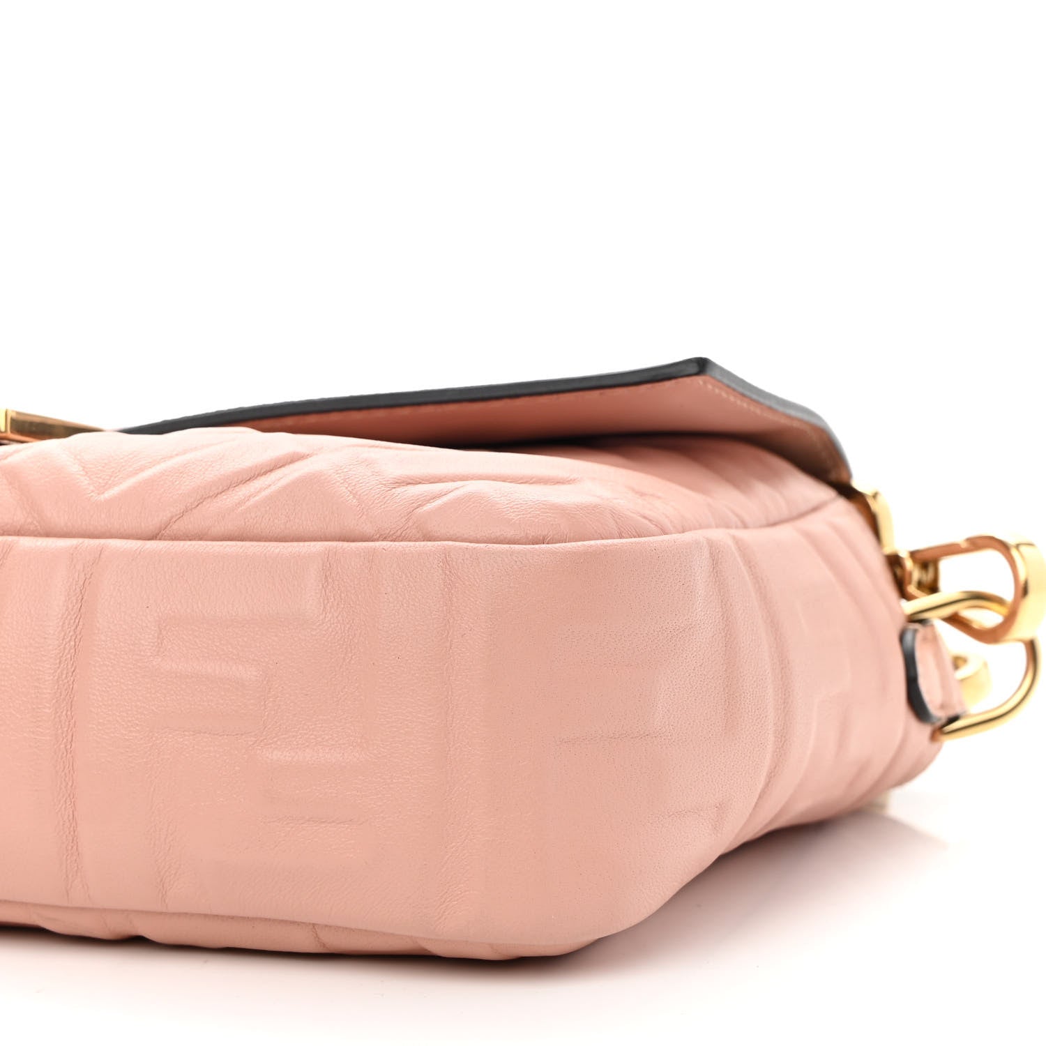 Fendi Nappa FF 1974 Embossed Baguette Rosa Bourbon 9 of 10