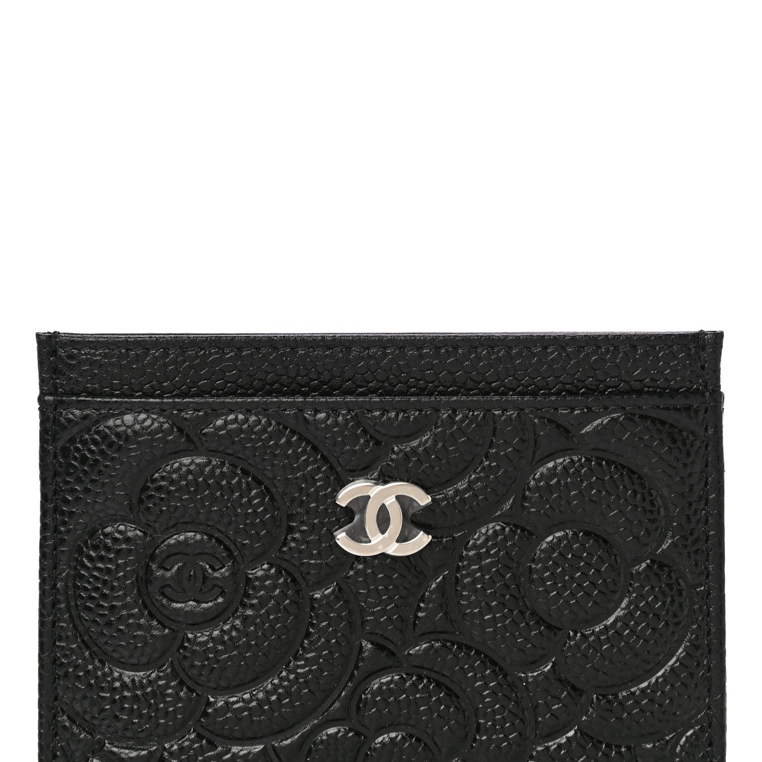 Chanel Caviar Camellia Embossed Card Holder Black 9 of 12
