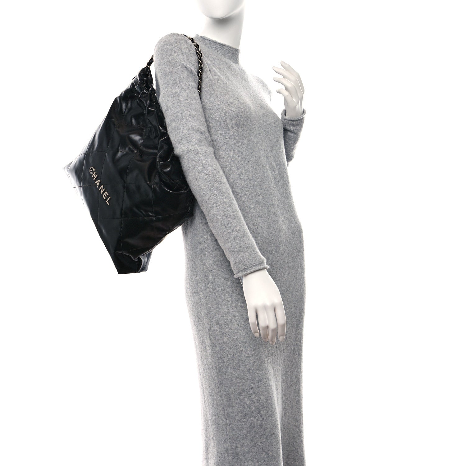 Chanel Shiny Calfskin Quilted Chanel 22 Black 3 of 10