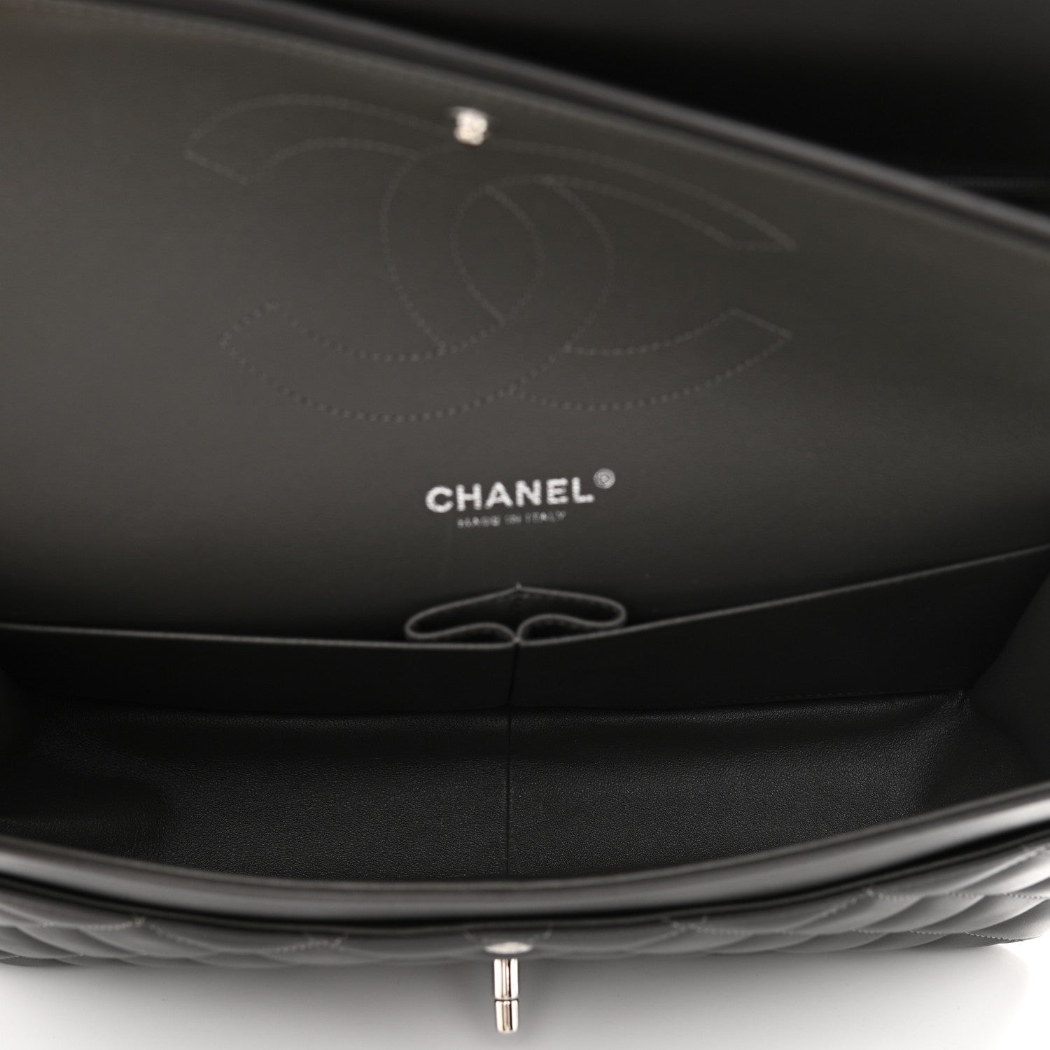 Chanel Lambskin Quilted Jumbo Double Flap Dark Grey 5 of 13