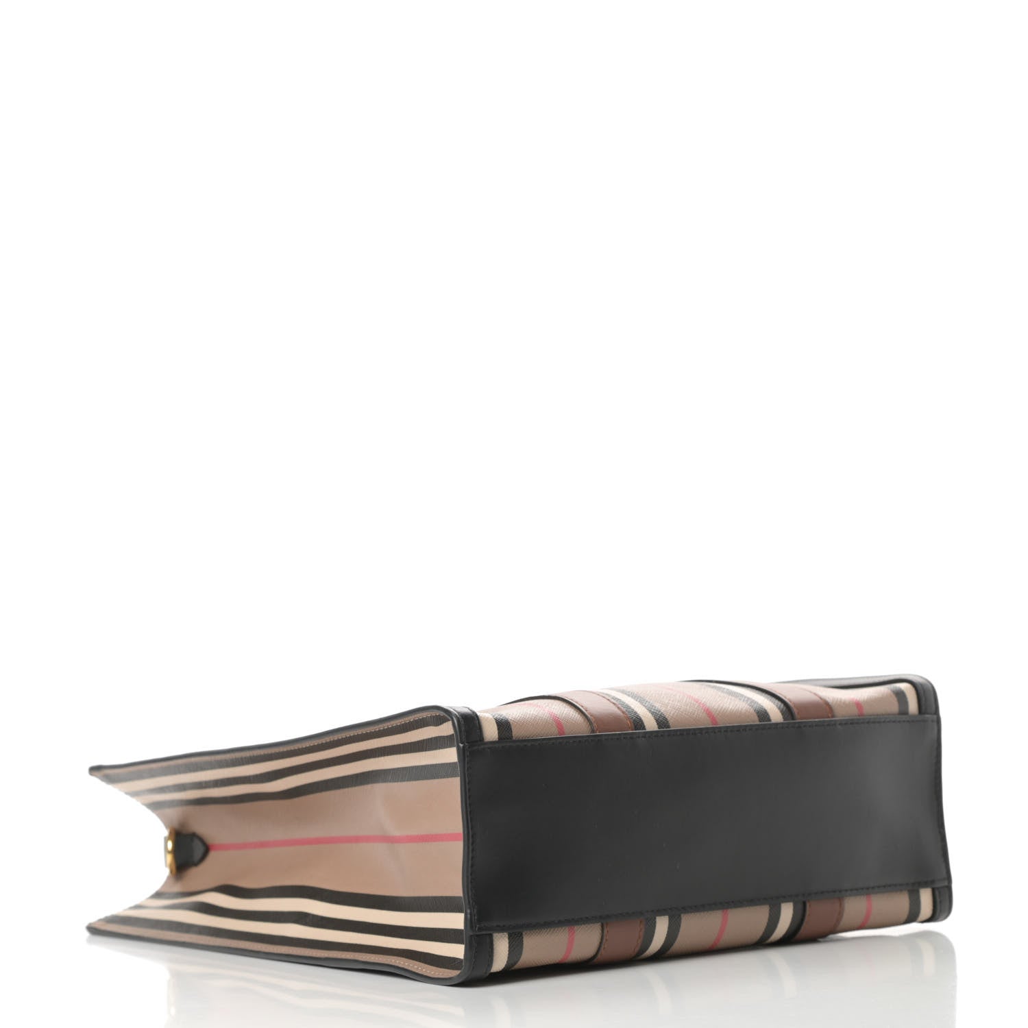 Burberry E-Canvas Stripe Small Portrait Tote Bag Brown 4 of 11