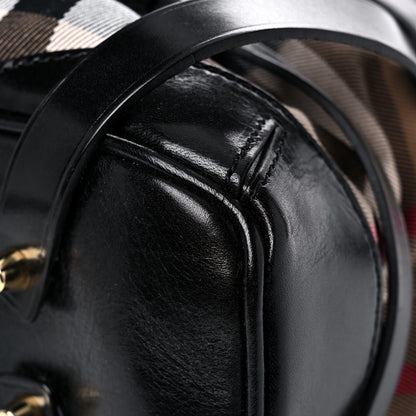 Burberry House Check Bridle Calfskin Medium Gosford Hobo Black 10 of 16