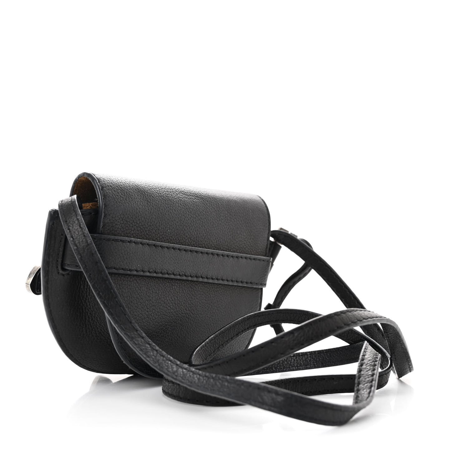 Grained Calfskin Mini Gate Western Crossbody Bag Black