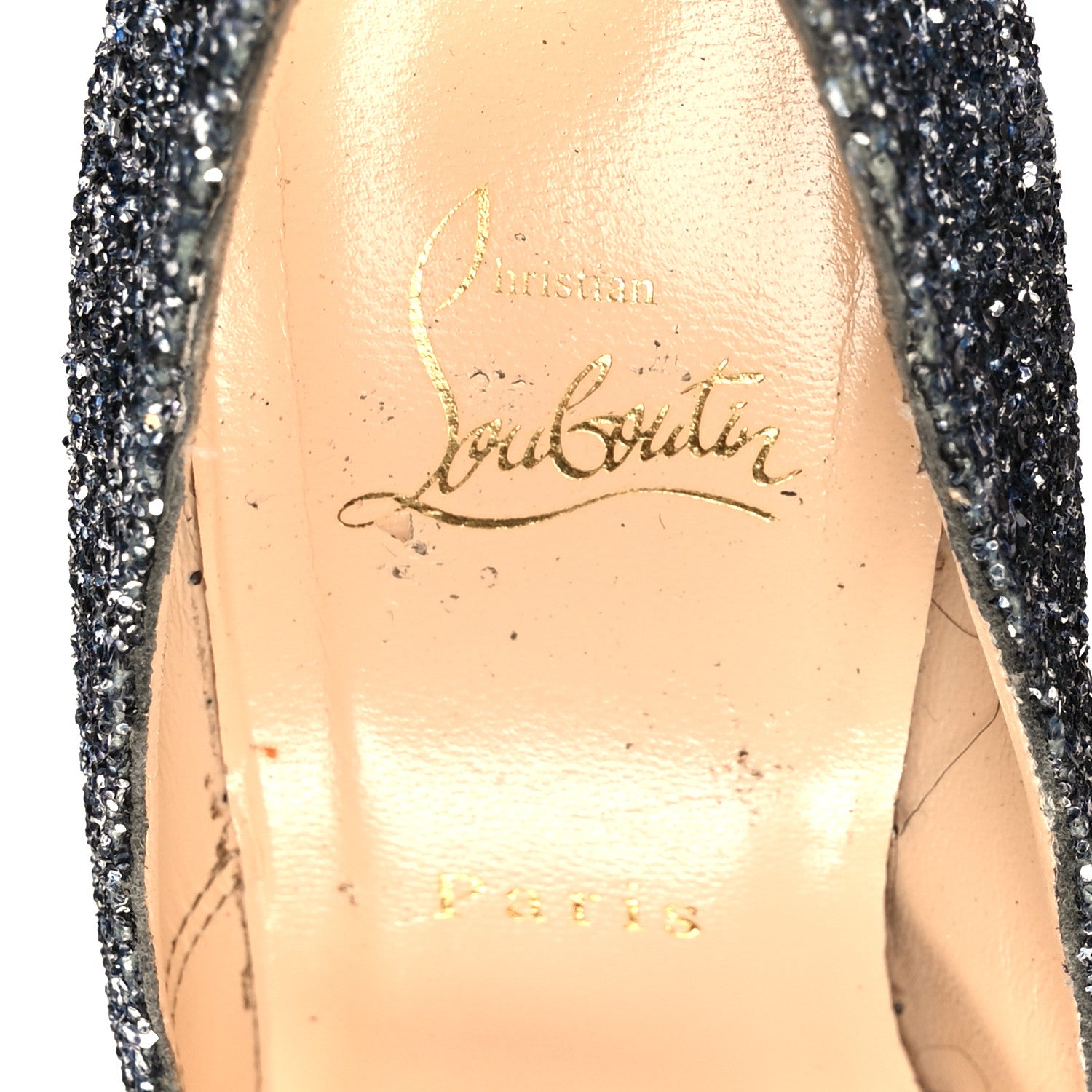 Christian Louboutin Glitter Daffodile Spotlight 160 Pumps 39.5 Blue Khol 7 of 9