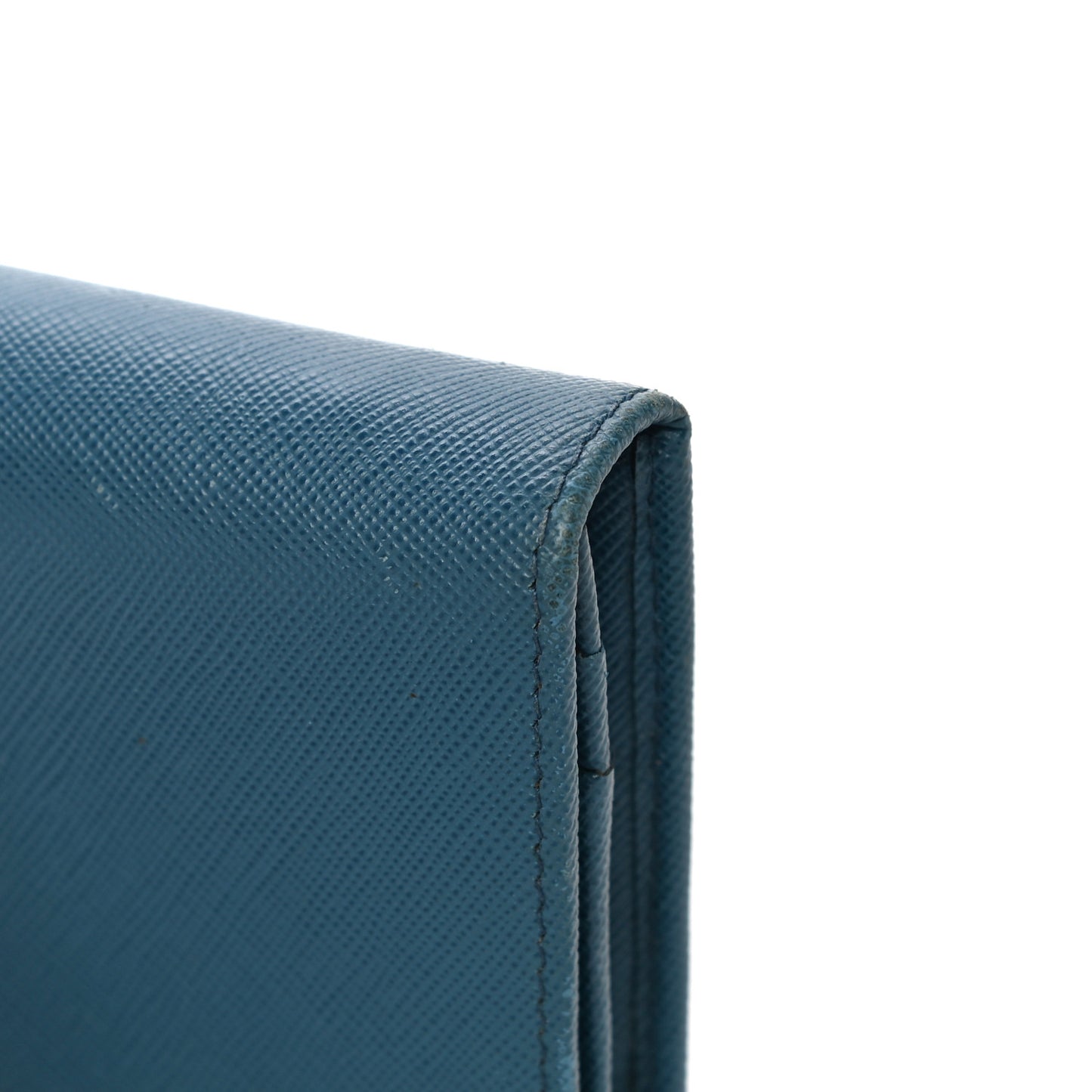 Saffiano Metal Continental Flap Wallet Blue