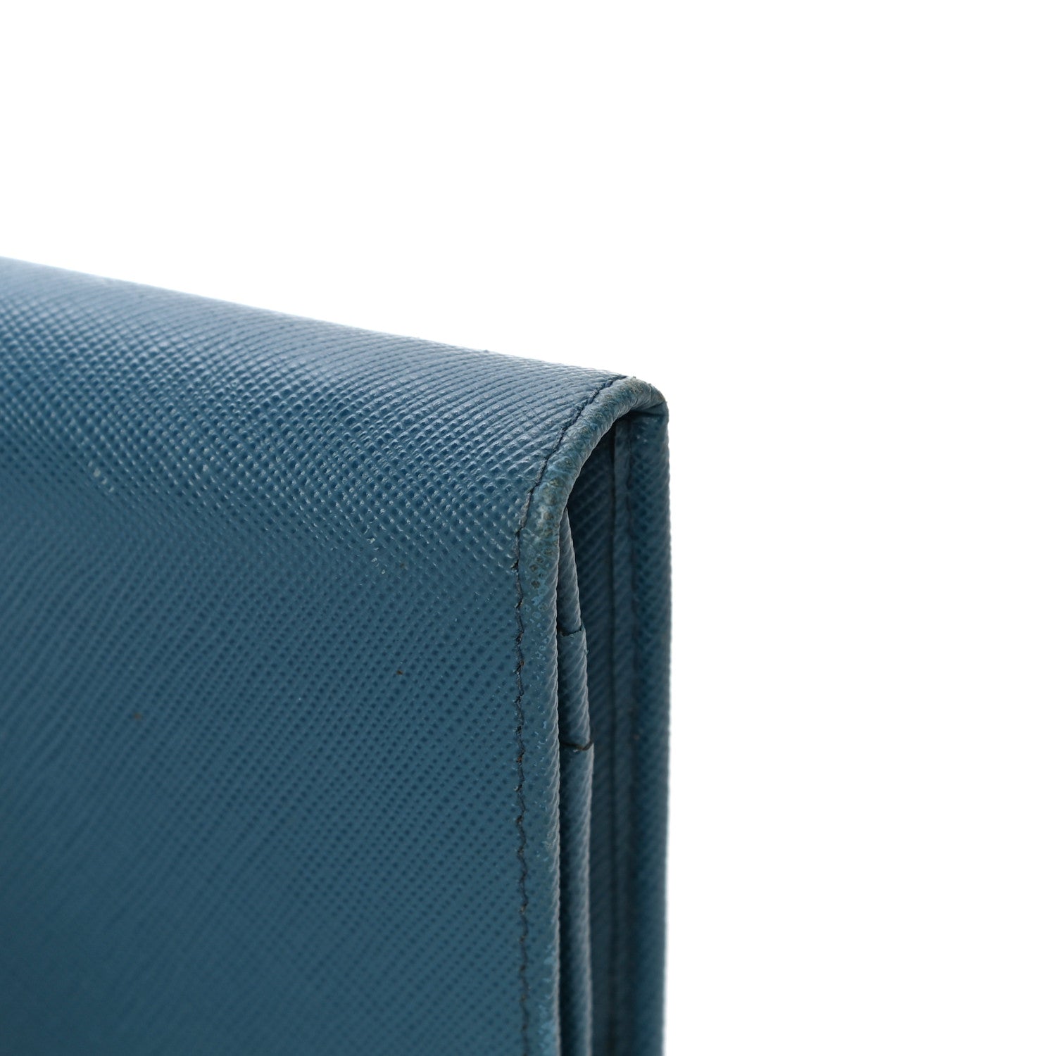 Prada Saffiano Metal Continental Flap Wallet Blue 10 of 17