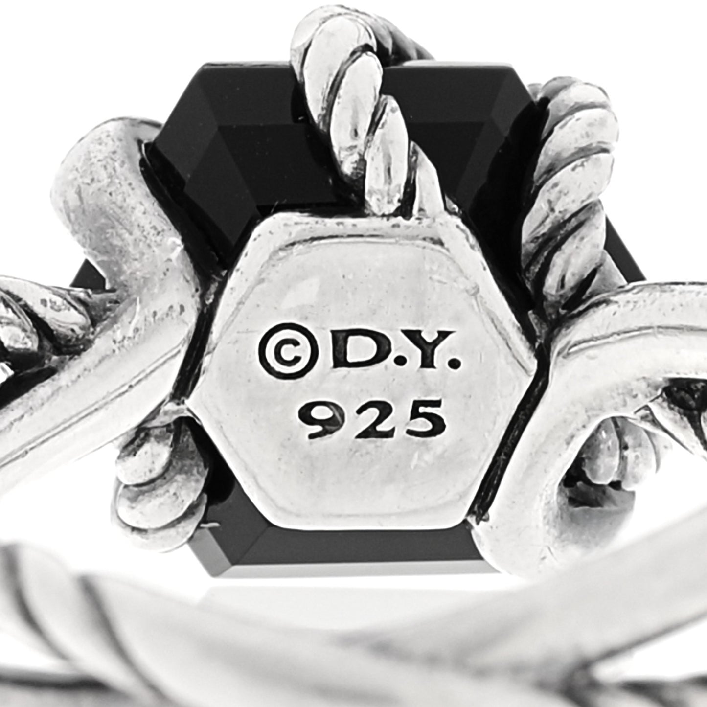 Sterling Silver Diamond Black Onyx 10mm Cable Wrap Ring 52 6