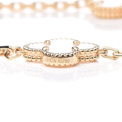Van Cleef & Arpels 18K Yellow Gold Mother of Pearl 5 Motifs Vintage Alhambra Bracelet 5 of 7