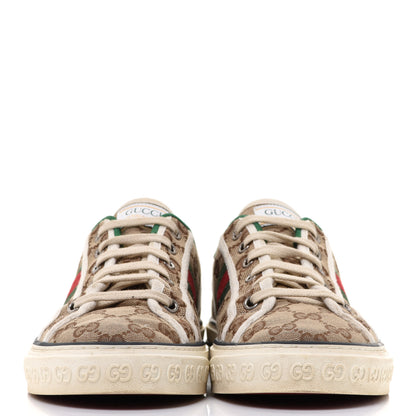 Gucci GG Monogram Web Womens 1977 Tennis Sneakers 39 Beige Ebony Mystic White 2 of 11
