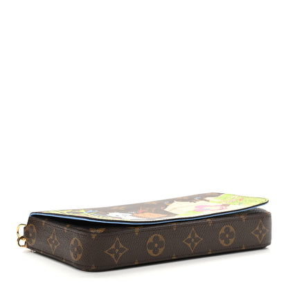 Louis Vuitton Monogram 2021 Christmas Animation China Wall Pochette Felicie Chain Wallet Myosotis Blue 5 of 10