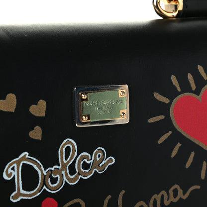 Dolce & Gabbana Calfskin Crystal Embellished Mini Von Bag Black 5 of 7