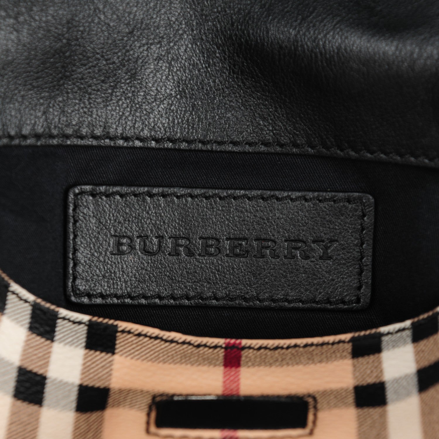 Burberry Haymarket Check Small Leah Black 6 of 7