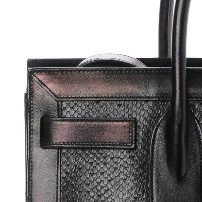 Saint Laurent Python Calfskin Embossed Small Sac de Jour Black 9 of 12