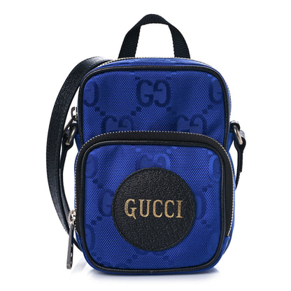 Gucci Econyl Nylon Monogram Off The Grid Shoulder Bag Guilted Blue Black 1 of 9
