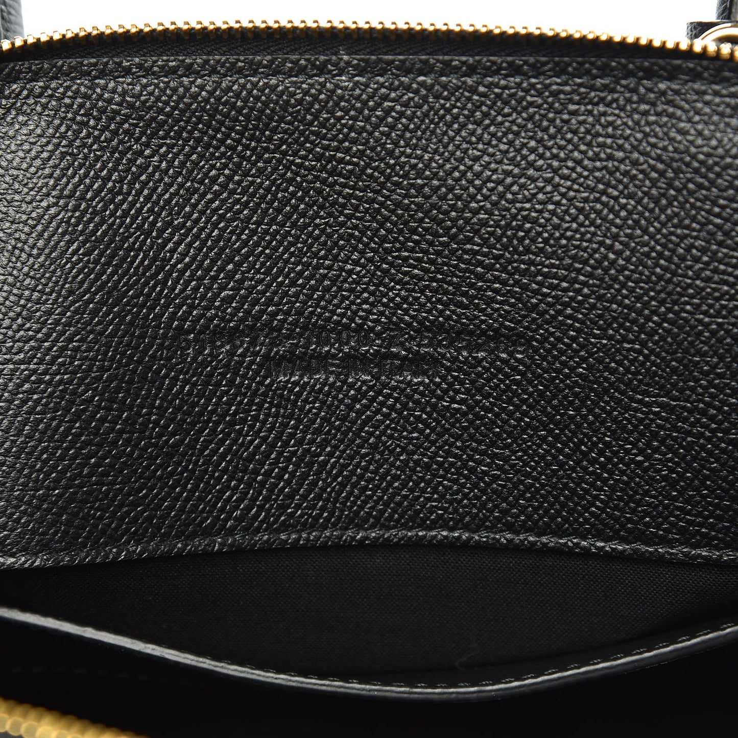 Signature Grained Calfskin Logo S Ville Top Handle Bag Black