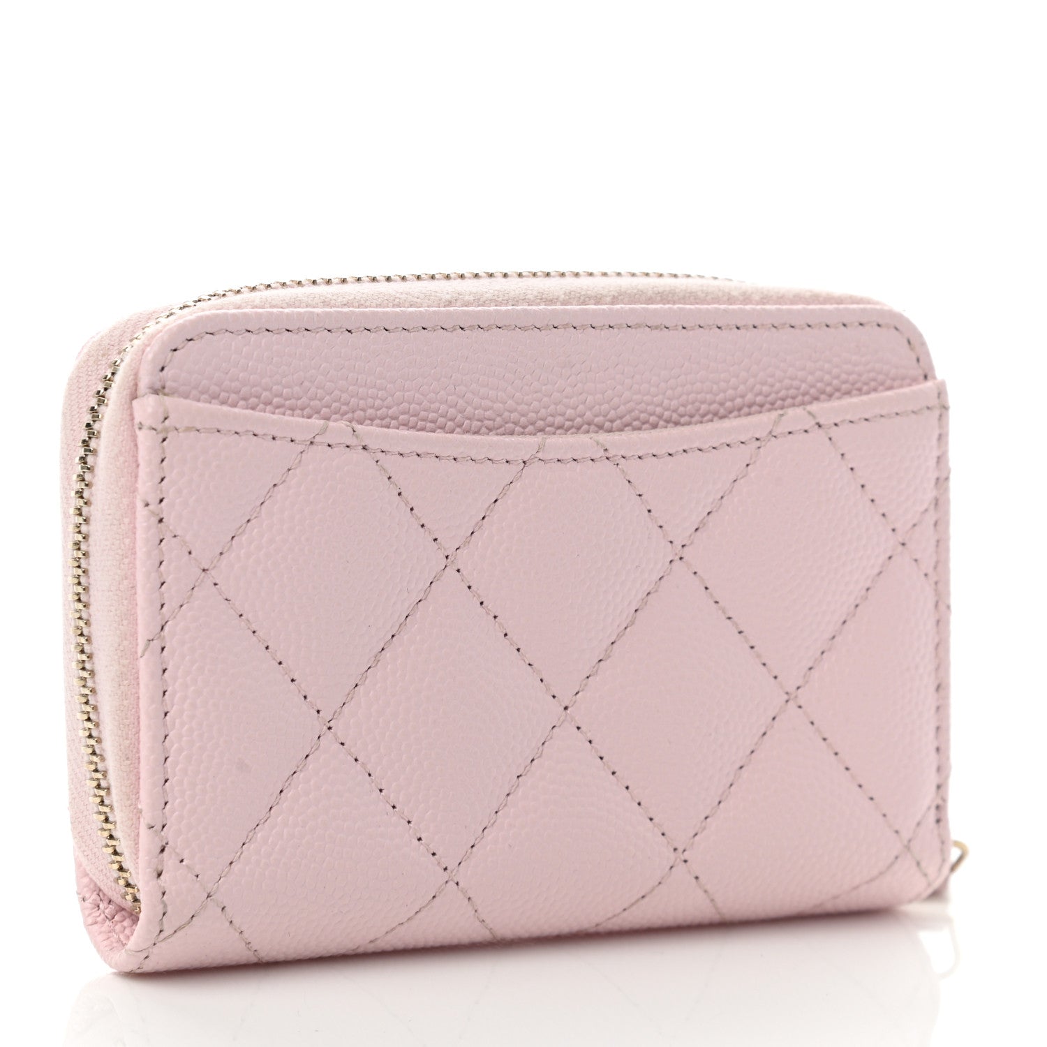 Chanel Caviar Quilted Zip Coin Purse Light Pink 3 of 8
