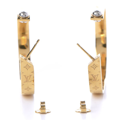 Louis Vuitton Nanogram Hoop Earrings Gold 3 of 7