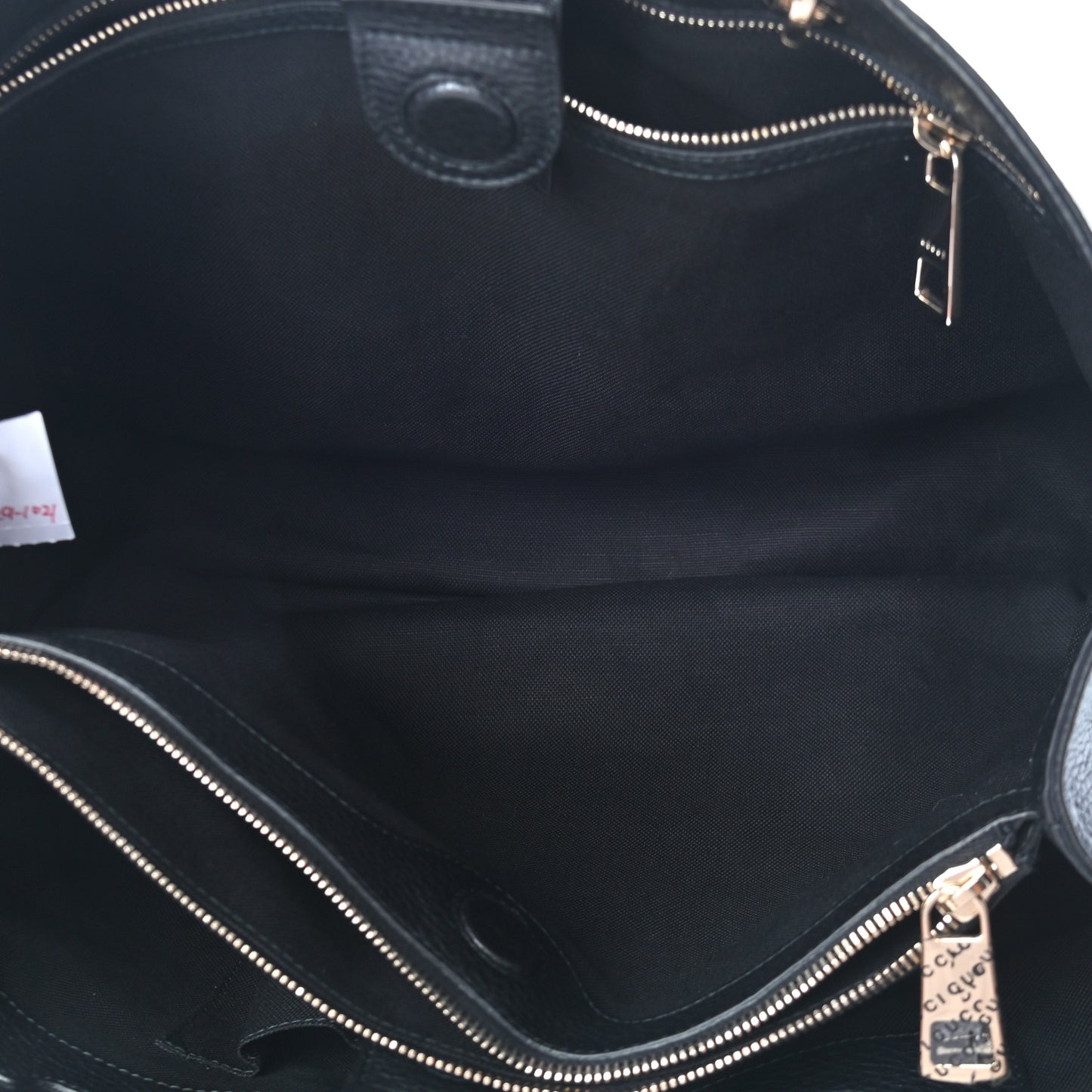 Calfskin Large Bamboo Shopper Tote Black