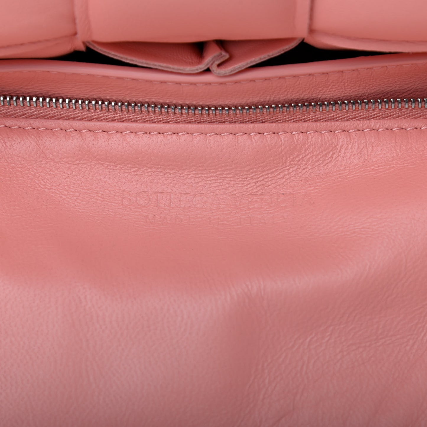 Nappa Maxi Intreccio Padded Cassette Crossbody Bag Peachy