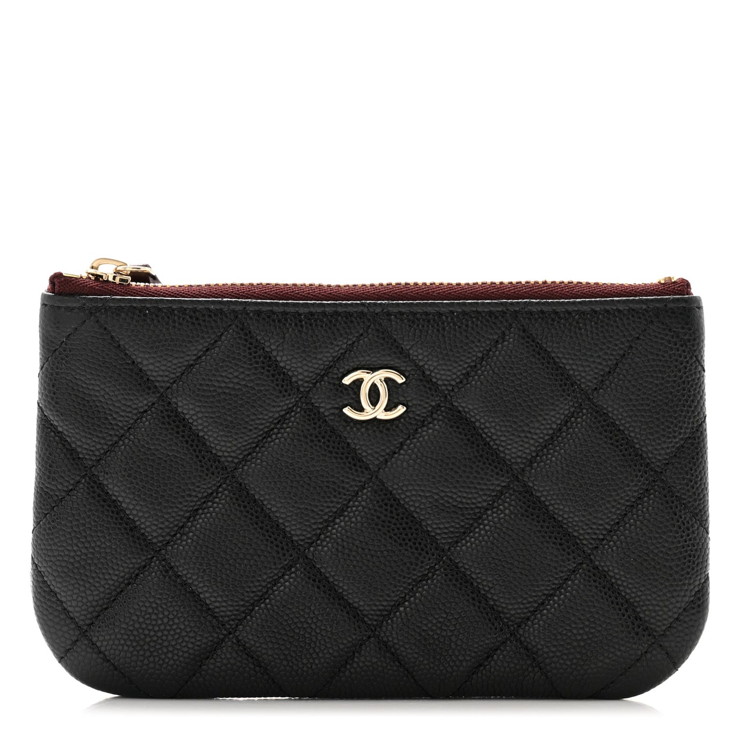 Caviar Quilted Small Cosmetic Case Black