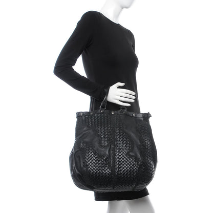 Bottega Veneta Lambskin Intrecciato Embroidered Tote Black 3 of 10