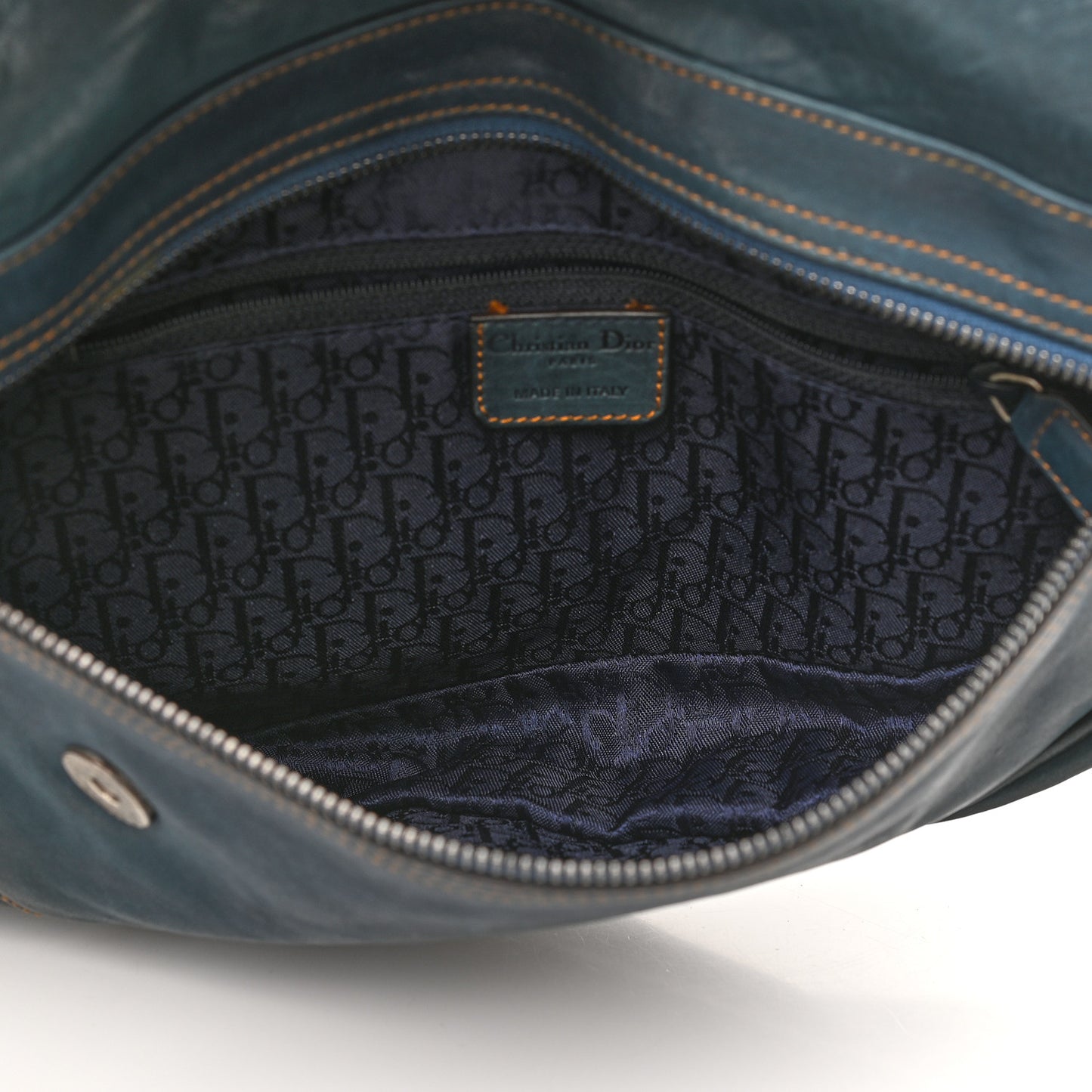 Calfskin Medium Gaucho Double Saddle Bag Dark Blue