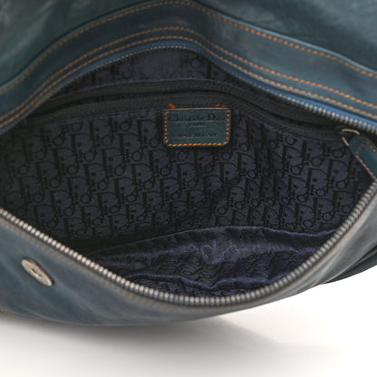 Christian Dior Calfskin Medium Gaucho Double Saddle Bag Dark Blue 5 of 13