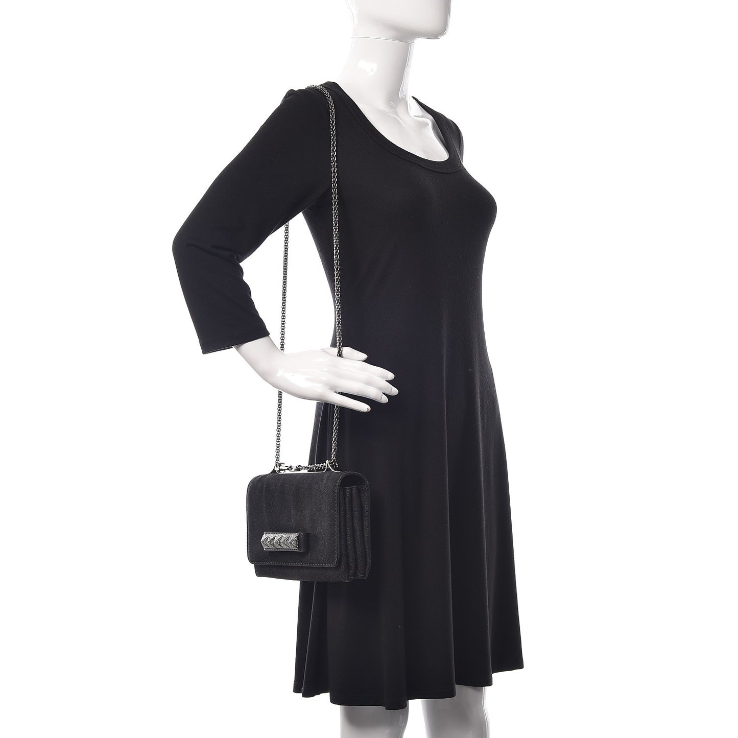 Denim Va Va Voom Shoulder Bag Black