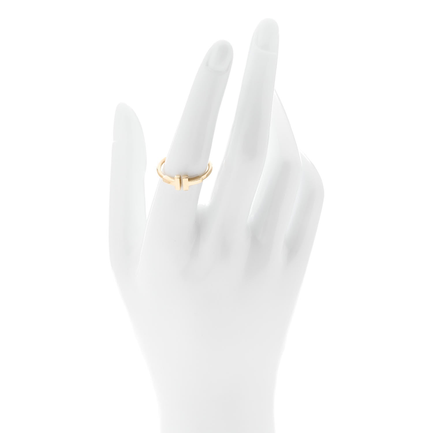 Tiffany 18K Yellow Gold T Wire Ring 55 7.25 2 of 5