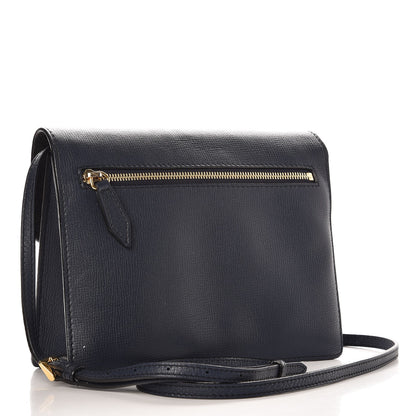 Burberry Derby Calfskin House Check Small Macken Crossbody Bag Ink Blue 3 of 11