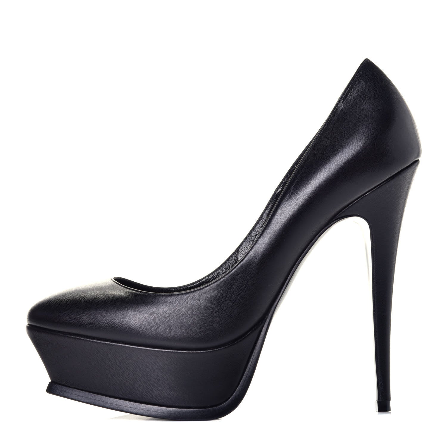 Saint Laurent Calfskin Tripon Tribute 105 Pumps 38 Black 1 of 8